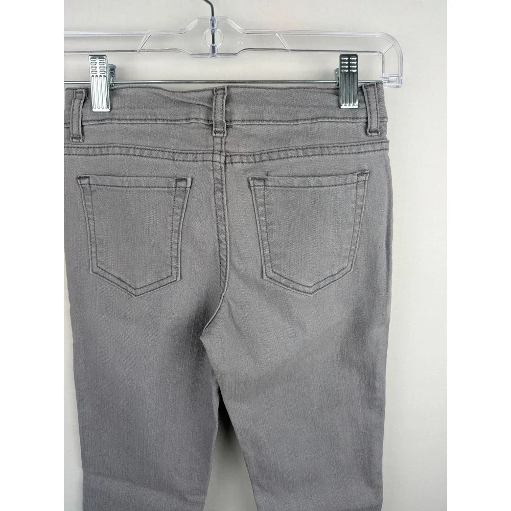 Childrens Place Girls Super Skinny Jeans Grey Adjustable Waist Size 8 NWT